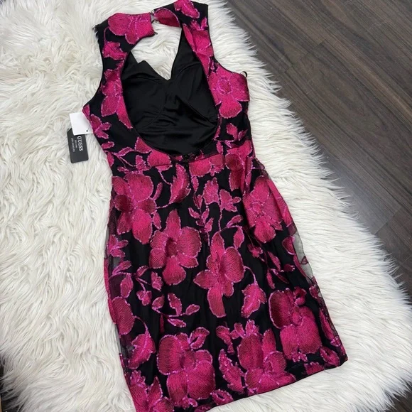Guess Black and Pink Floral Dress - Picture 8 of 9
